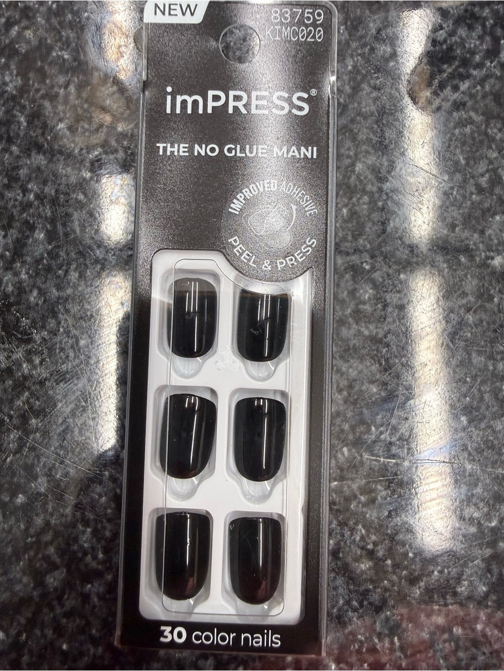 imPRESS Glossy Black No Glue Press-On Nails